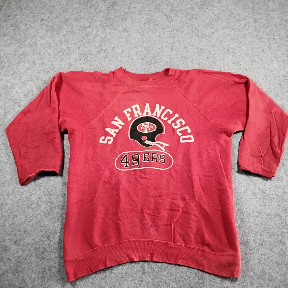 Vintage San Francisco 49ers Sweatshirt Red Raglan 3/4 Sleeve Made in USA NFL SF